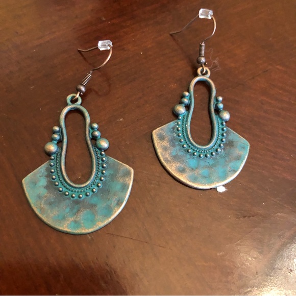 Duufin Women's Bohemian Vintage Drop Dangle Design Blue/Bronze Earrings - Picture 2 of 6